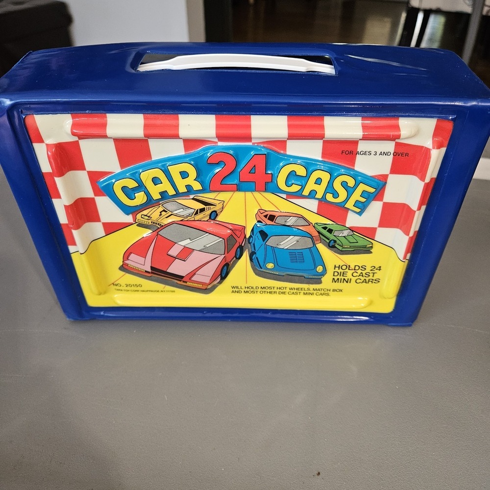 Vtg Tara Toy 3D 24 Car Carry Case #20150 80s‎ w/ Trays
